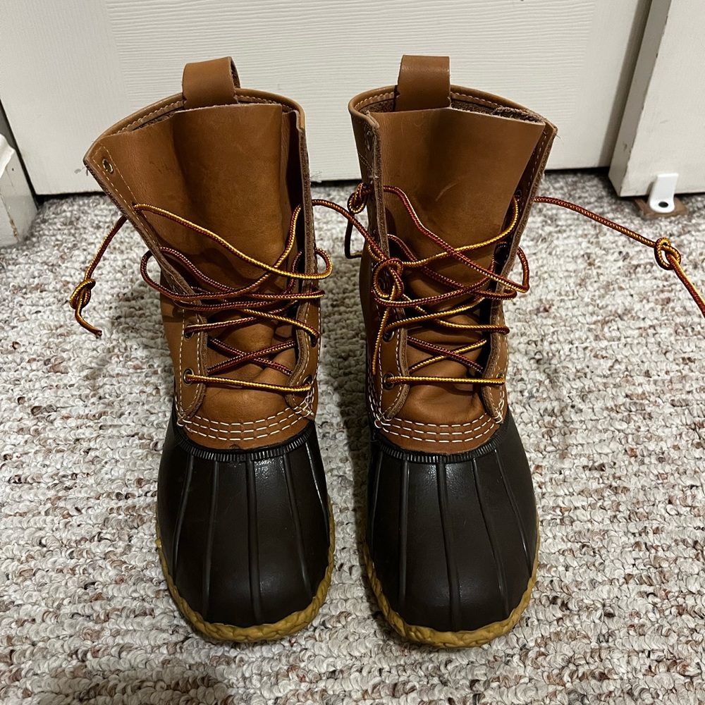 Brown and Black Duck Boots